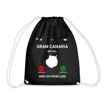 Gran Canaria Ruft An Urlaub Kanaren Reise - Turnbeutel - Schwarz - Vorne