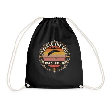 Parachutist Retro Sky Flight - Drawstring Bag - black - Front