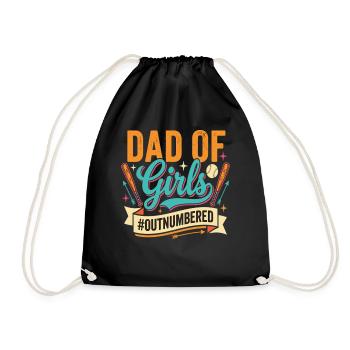Papa des filles Baseball Père Enfants Sports - Sac de sport léger - noir - Devant