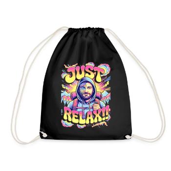 Wanderer Just Relax Mountain Adventure - Drawstring Bag - black - Front