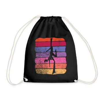 Vertical Cloth Vintage Aerial Acrobatics Aerial Silk - Drawstring Bag - black - Front