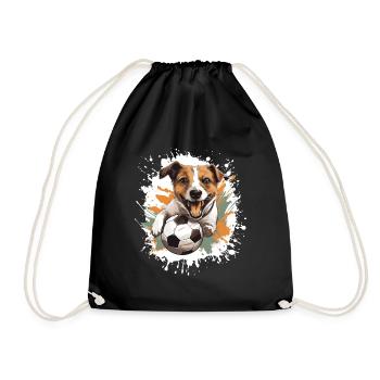 Great Dane Dog Football Sports - Drawstring Bag - black - Front