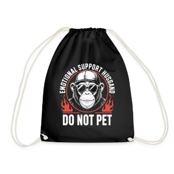 Emotional Support Husband Do Not Pet - Drawstring Bag - black - Front