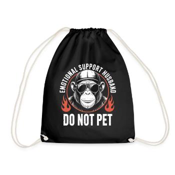 Do Not Pet: Emotional Support Husband - Drawstring Bag - black - Front