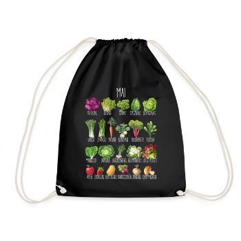 Hobby Garten Mai Obst & Gemüse für grüne Daumen - Turnbeutel - Schwarz - Vorne