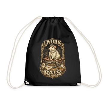 Farbratte Fancy Rat Je travaille pour subvenir aux besoins de mes rats - Sac de sport léger - noir - Devant