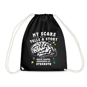 Brain Tumor Education, Fighter, Brain Tumor Education - Drawstring Bag - black - Front