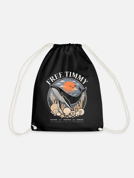 Buckelwal Timmy Hope Statement Merch - Turnbeutel - Schwarz