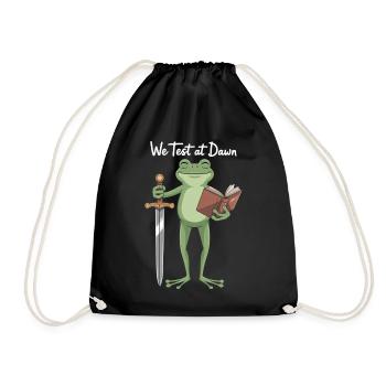 Grenouille de Test de l’Aube : Épée & Livre - Sac de sport léger - noir - Devant