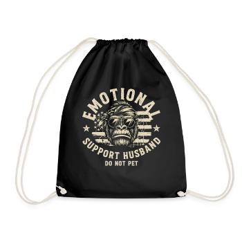 Emotional Support Monkey Do Not Pet - Drawstring Bag - black - Front