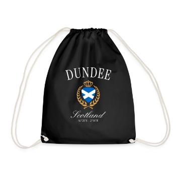 Dundee Schottland Wappen Krone – Reise Souvenir - Turnbeutel - Schwarz - Vorne
