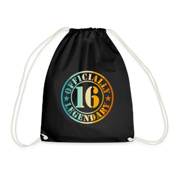 16e anniversaire Garçon Fille Légende Niveau 16 - Sac de sport léger - noir - Devant