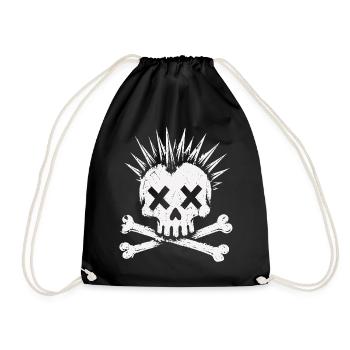 Punk Skull Mohawk Rock Alternative Shirt - Sac de sport léger - noir - Devant