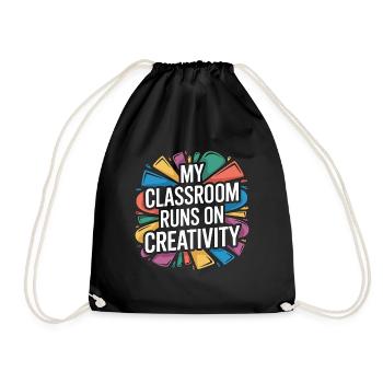 Designer Educator My Classroom Runs Design Teacher - Turnbeutel - Schwarz - Vorne