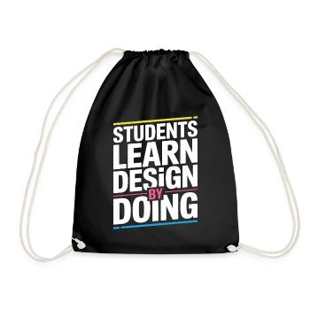 Les étudiants éducateurs en design apprennent le design graphique - Sac de sport léger - noir - Devant