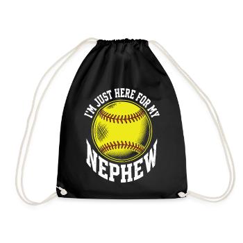 I'm Just Here For My Nephew Softball - Drawstring Bag - black - Front