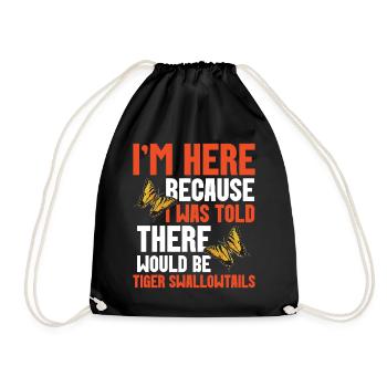 Butterfly Entomology Lover Insect Western Tiger - Drawstring Bag - black - Front