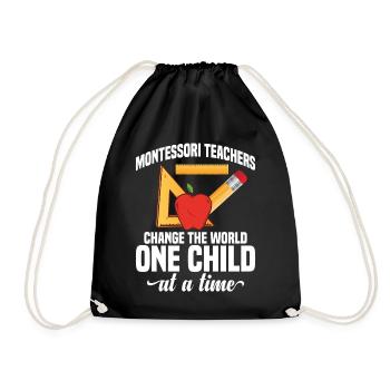 Mitarbeiter der Montessori-Lehrerschule - Turnbeutel - Schwarz - Vorne