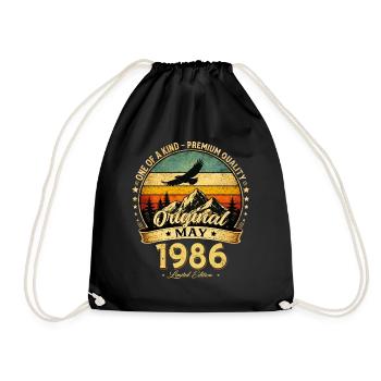 Cadeau du 40e anniversaire Mari Original mai 1986 - Sac de sport léger - noir - Devant