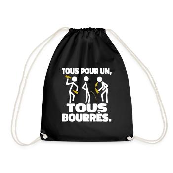 Tous Pour Un Tous Bourrés Humour Apéro - Sac de sport léger - noir - Devant