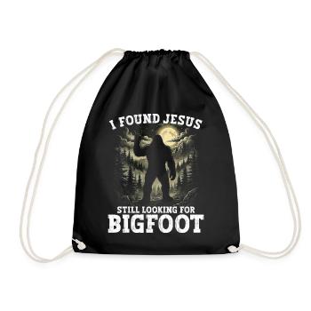 Ich habe Jesus gefunden, der immer noch Bigfoot aussah - Turnbeutel - Schwarz - Vorne