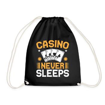Gambling Fan Casino Never Sleeps Casino - Turnbeutel - Schwarz - Vorne