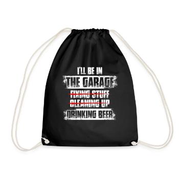 Je serai au garage Amoureux de voitures mec - Sac de sport léger - noir - Devant