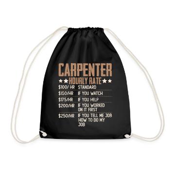 Charpentier Humour à salaire horaire Charpentier Charpentier - Sac de sport léger - noir - Devant