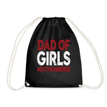 Papa des filles surpassés en nombre, drôle de papa - Sac de sport léger - noir - Devant