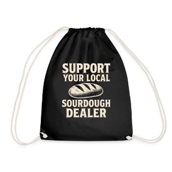 Baking Baker Baker Sourdough Bread Gift Idea - Drawstring Bag - black - Front