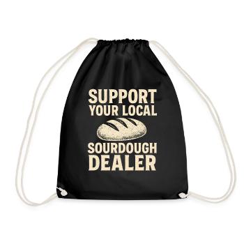 Baking Baker Baker Sourdough Bread Gift Idea - Drawstring Bag - black - Front