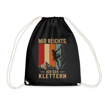 Mir reichts Ich geh klettern Vintage Kletterer - Turnbeutel - Schwarz - Vorne