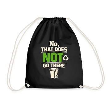 Non, ça n’a pas sa place ici | Séparation des déchets - Sac de sport léger - noir - Devant