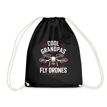Cool Grandpas Fly Drones Coole Opas Als - Drawstring Bag - black - Front