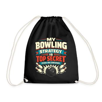 Bowling Strategie - Turnbeutel - Schwarz - Vorne