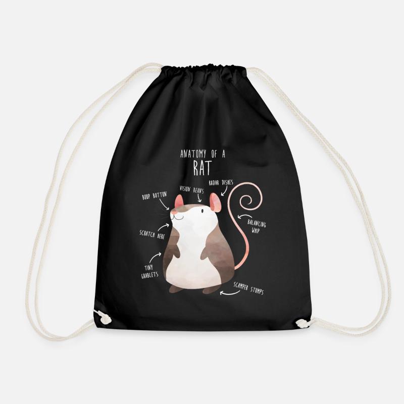 Golden Retriever Dog Anatomy - Drawstring Bag - black