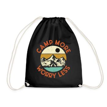 Camp More Feel Free – Nature Escape Vibes - Drawstring Bag - black - Front