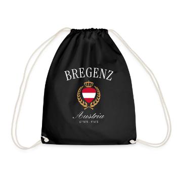 Bregenz Österreich Wappen Krone – Reise Souvenir - Turnbeutel - Schwarz - Vorne