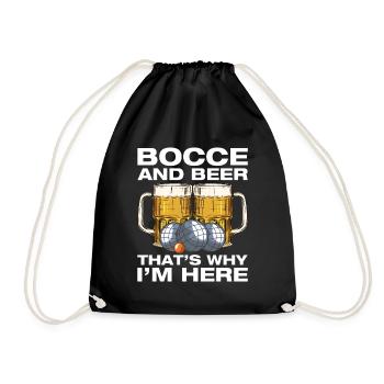 Bocce and beer Petanque Boule player - Drawstring Bag - black - Front