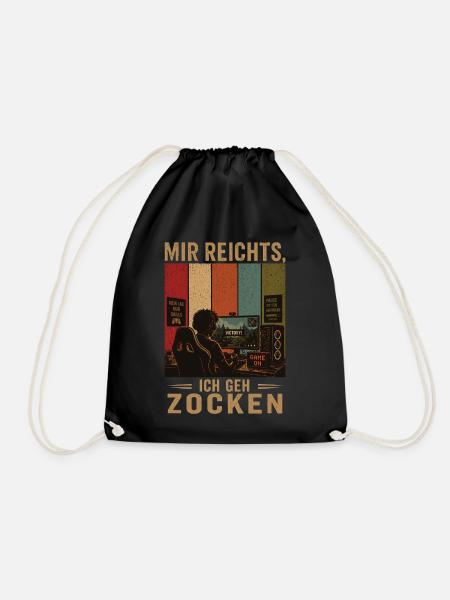 Mir reichts Ich geh zocken Retro Gamer Shirt - Turnbeutel - Schwarz