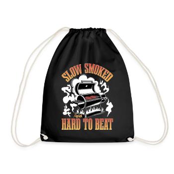 BBQ Grilling Meat Smoking Barbecue - Drawstring Bag - black - Front