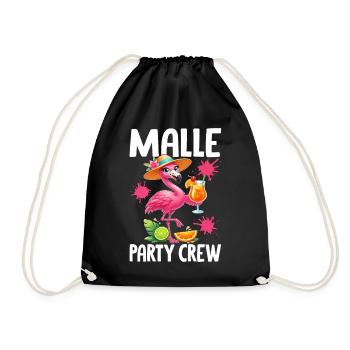 Malle Party Crew Flamingo - Turnbeutel - Schwarz - Vorne