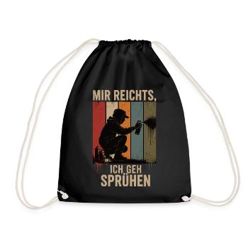 Mir reichts Ich geh sprühen Retro Graffiti Shirt - Turnbeutel - Schwarz - Vorne