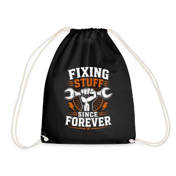 Dad The Problem Solver Father Humor Janitor - Drawstring Bag - black - Front