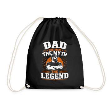 Dad The Man The Myth The Legend Proud Dad - Drawstring Bag - black - Front