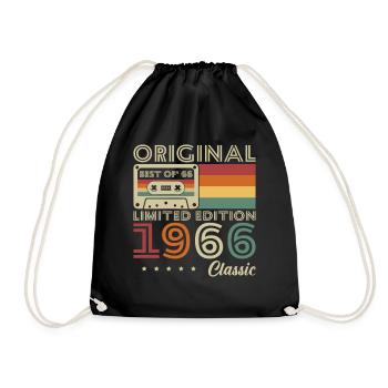 1966 Vintage Retro Geburtstagsgeschenk - Turnbeutel - Schwarz - Vorne