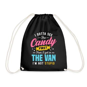 Candy First : Le Van Stupid, graphique sarcastique drôle et drôle - Sac de sport léger - noir - Devant