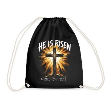 Ostern Er ist auferstanden, Jesus Kreuz Christ - Turnbeutel - Schwarz - Vorne