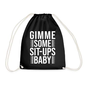 Gym Junkies Gimme Some Sit-Ups Calisthenics - Drawstring Bag - black - Front