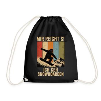 Mir reicht's Ich geh snowboarden Retro Shirt - Turnbeutel - Schwarz - Vorne